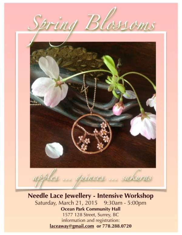 spring blossoms - needle lace jewellery